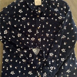 Jachs Girlfriend Black Floral Corduroy Shirt